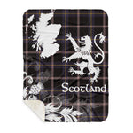 Sherpa Blanket - Tartan Blanket Thistle and Lion Scottish Clan Navy Dress Blue Plaid Blanket, plaid sherpa blanket queen,purple sherpa blanket,queen sherpa blanket,queen size sherpa blanket,red sherpa blanket,scottish tartan blankets,sherpa blanket,sherpa christmas blanket