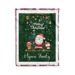 Personalized Gift Tartan Plaid Blanket Clan Agnew Hunting With Funny Santa Snowman Reindeer Merry Christmas Fleece Blanket, Home Living Room, Plaid Blanket, Tartan Blanket, Scottish Blanket, Buffalo fleece blanket, Christmas Blanket