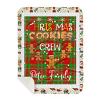 Personalized Gift Tartan Plaid Blanket Clan Peter With Christmas Cookie Baking Crew Christmas Gift Sherpa Blanket, tartan sherpa blanket,buffalo plaid sherpa blanket,christmas sherpa blanket,Christmas Throw Blanket,green plaid sherpa blanket,green sherpa blanket