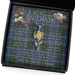 To My Beautiful Soulmate Sunflower Necklace In Your Eyes I Have Found My Home Clan MacInnes Modern Tartan Jewelry For Girlfriend, Tartan Sunflower Pendant Necklace, Scottish Tartan Jewelry, valentine necklace, necklace girlfriend, necklace for wife, cute necklaces for girlfriend, jewelry for girlfriend, to my soulmate necklace, to my future wife necklace
