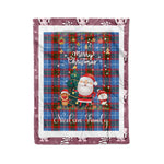 Personalized Gift Tartan Plaid Blanket Clan Nicolson Modern With Funny Santa Snowman Reindeer Merry Christmas Fleece Blanket, Home Living Room, Plaid Blanket, Tartan Blanket, Scottish Blanket, Buffalo fleece blanket, Christmas Blanket