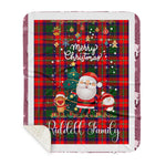 Personalized Gift Tartan Plaid Blanket Clan Riddell With Funny Santa Snowman Reindeer Merry Christmas Gift Sherpa Blanket, blue plaid sherpa blanket,blue tartan sherpa blanket,Buchan,buffalo plaid sherpa blanket,christmas sherpa blanket,Christmas Throw Blanket