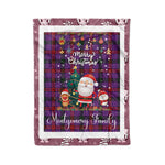 Personalized Gift Tartan Plaid Blanket Clan Montgomery With Funny Santa Snowman Reindeer Merry Christmas Fleece Blanket, Home Living Room, Plaid Blanket, Tartan Blanket, Scottish Blanket, Buffalo fleece blanket, Christmas Blanket