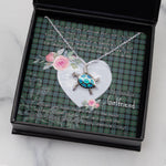 Sea Turtle Necklace Gift for My Beautiful Girlfriend Valentines Necklace Clan Melville Tartan Blue Turtle Necklace