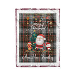 Personalized Gift Tartan Plaid Blanket Clan MacRae Hunting Weathered With Funny Santa Snowman Reindeer Merry Christmas Fleece Blanket, Home Living Room, Plaid Blanket, Tartan Blanket, Scottish Blanket, Buffalo fleece blanket, Christmas Blanket