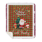 Personalized Gift Tartan Plaid Blanket Clan Leask Modern With Funny Santa Snowman Reindeer Merry Christmas Gift Sherpa Blanket, blue plaid sherpa blanket,blue tartan sherpa blanket,Buchan,buffalo plaid sherpa blanket,christmas sherpa blanket,Christmas Throw Blanket