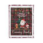 Personalized Gift Tartan Plaid Blanket Clan Cumming Hunting Modern With Funny Santa Snowman Reindeer Merry Christmas Fleece Blanket, Home Living Room, Plaid Blanket, Tartan Blanket, Scottish Blanket, Buffalo fleece blanket, Christmas Blanket