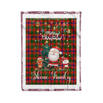 Personalized Gift Tartan Plaid Blanket Clan Skene With Funny Santa Snowman Reindeer Merry Christmas Fleece Blanket, Home Living Room, Plaid Blanket, Tartan Blanket, Scottish Blanket, Buffalo fleece blanket, Christmas Blanket