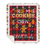 Personalized Gift Tartan Plaid Blanket Clan Riddell With Christmas Cookie Baking Crew Christmas Gift Sherpa Blanket, tartan sherpa blanket,buffalo plaid sherpa blanket,christmas sherpa blanket,Christmas Throw Blanket,green plaid sherpa blanket,green sherpa blanket