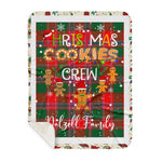 Personalized Gift Tartan Plaid Blanket Clan Dalzell With Christmas Cookie Baking Crew Christmas Gift Sherpa Blanket, tartan sherpa blanket,buffalo plaid sherpa blanket,christmas sherpa blanket,Christmas Throw Blanket,green plaid sherpa blanket,green sherpa blanket