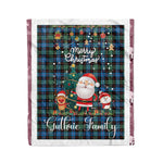 Personalized Gift Tartan Plaid Blanket Clan Guthrie Modern With Funny Santa Snowman Reindeer Merry Christmas Fleece Blanket, Christmas Blanket, Plaid Blanket, Tartan Blanket,Scottish Blanket