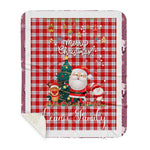Personalized Gift Tartan Plaid Blanket Clan Lennox Dress With Funny Santa Snowman Reindeer Merry Christmas Gift Sherpa Blanket, blue plaid sherpa blanket,blue tartan sherpa blanket,Buchan,buffalo plaid sherpa blanket,christmas sherpa blanket,Christmas Throw Blanket