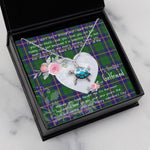 Sea Turtle Necklace Gift for My Beautiful Girlfriend Valentines Necklace Clan Carmichael Modern Tartan Blue Turtle Necklace