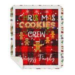 Personalized Gift Tartan Plaid Blanket Clan Wemyss With Christmas Cookie Baking Crew Christmas Gift Sherpa Blanket, tartan sherpa blanket,buffalo plaid sherpa blanket,christmas sherpa blanket,Christmas Throw Blanket,green plaid sherpa blanket,green sherpa blanket