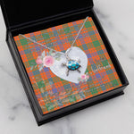 Sea Turtle Necklace Gift for My Beautiful Girlfriend Valentines Necklace Clan Ross Ancient Tartan Blue Turtle Necklace