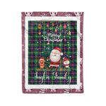 Personalized Gift Tartan Plaid Blanket Clan Inglis Modern With Funny Santa Snowman Reindeer Merry Christmas Fleece Blanket, Home Living Room, Plaid Blanket, Tartan Blanket, Scottish Blanket, Buffalo fleece blanket, Christmas Blanket