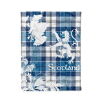 Scotstee Shop Tartan Plaid Fleece Blankets Thistle and Lion Scottish Clan Roberton Plaid Blanket