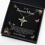 To My Bonus Mom Necklace Love Always Greatest Mother's Day Gift Necklace, Mother's Day Cross Necklace