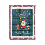 Personalized Gift Tartan Plaid Blanket Clan Keith Ancient With Funny Santa Snowman Reindeer Merry Christmas Fleece Blanket, Home Living Room, Plaid Blanket, Tartan Blanket, Scottish Blanket, Buffalo fleece blanket, Christmas Blanket