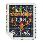 Personalized Gift Tartan Plaid Blanket Clan Rose Hunting Modern With Christmas Cookie Baking Crew Christmas Gift Sherpa Blanket, tartan sherpa blanket,buffalo plaid sherpa blanket,christmas sherpa blanket,Christmas Throw Blanket,green plaid sherpa blanket,green sherpa blanket