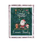 Personalized Gift Tartan Plaid Blanket Clan Lammie With Funny Santa Snowman Reindeer Merry Christmas Fleece Blanket, Home Living Room, Plaid Blanket, Tartan Blanket, Scottish Blanket, Buffalo fleece blanket, Christmas Blanket