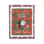 Personalized Gift Tartan Plaid Blanket Clan Grant Ancient With Funny Santa Snowman Reindeer Merry Christmas Fleece Blanket, Christmas Blanket, Plaid Blanket, Tartan Blanket,Scottish Blanket