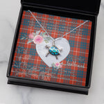 Sea Turtle Necklace Gift for My Beautiful Girlfriend Valentines Necklace Clan Hamilton Ancient Tartan Blue Turtle Necklace