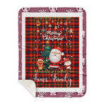 Personalized Gift Tartan Plaid Blanket Clan Innes With Funny Santa Snowman Reindeer Merry Christmas Gift Sherpa Blanket, blue plaid sherpa blanket,blue tartan sherpa blanket,Buchan,buffalo plaid sherpa blanket,christmas sherpa blanket,Christmas Throw Blanket