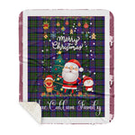 Personalized Gift Tartan Plaid Blanket Clan MacCallum of Berwick With Funny Santa Snowman Reindeer Merry Christmas Gift Sherpa Blanket, blue plaid sherpa blanket,blue tartan sherpa blanket,Buchan,buffalo plaid sherpa blanket,christmas sherpa blanket,Christmas Throw Blanket