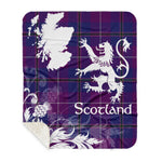 Sherpa Blanket - Tartan Blanket Thistle and Lion Scottish Clan Pride Of Glencoe Plaid Blanket, plaid sherpa blanket queen,purple sherpa blanket,queen sherpa blanket,queen size sherpa blanket,red sherpa blanket,scottish tartan blankets,sherpa blanket,sherpa christmas blanket