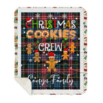 Personalized Gift Tartan Plaid Blanket Clan Comyn With Christmas Cookie Baking Crew Christmas Gift Sherpa Blanket, tartan sherpa blanket,buffalo plaid sherpa blanket,christmas sherpa blanket,Christmas Throw Blanket,green plaid sherpa blanket,green sherpa blanket