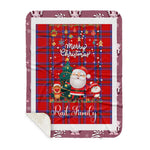 Personalized Gift Tartan Plaid Blanket Clan Rait With Funny Santa Snowman Reindeer Merry Christmas Gift Sherpa Blanket, blue plaid sherpa blanket,blue tartan sherpa blanket,Buchan,buffalo plaid sherpa blanket,christmas sherpa blanket,Christmas Throw Blanket