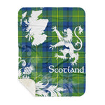 Sherpa Blanket - Tartan Blanket Thistle and Lion Scottish Clan Marjoribanks Ancient Plaid Blanket, plaid sherpa blanket queen,purple sherpa blanket,queen sherpa blanket,queen size sherpa blanket,red sherpa blanket,scottish tartan blankets,sherpa blanket,sherpa christmas blanket