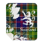 Sherpa Blanket - Tartan Blanket Thistle and Lion Scottish Clan Whitelaw Modern Plaid Blanket, plaid sherpa blanket queen,purple sherpa blanket,queen sherpa blanket,queen size sherpa blanket,red sherpa blanket,scottish tartan blankets,sherpa blanket,sherpa christmas blanket