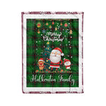 Personalized Gift Tartan Plaid Blanket Clan Halkerston With Funny Santa Snowman Reindeer Merry Christmas Fleece Blanket, Christmas Blanket, Plaid Blanket, Tartan Blanket,Scottish Blanket
