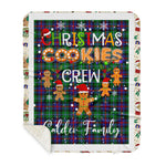 Personalized Gift Tartan Plaid Blanket Clan Calder With Christmas Cookie Baking Crew Christmas Gift Sherpa Blanket, tartan sherpa blanket,buffalo plaid sherpa blanket,christmas sherpa blanket,Christmas Throw Blanket,green plaid sherpa blanket,green sherpa blanket