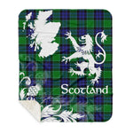 Sherpa Blanket - Tartan Blanket Thistle and Lion Scottish Clan Graham of Menteith Plaid Blanket, plaid sherpa blanket queen,purple sherpa blanket,queen sherpa blanket,queen size sherpa blanket,red sherpa blanket,scottish tartan blankets,sherpa blanket,sherpa christmas blanket