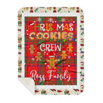Personalized Gift Tartan Plaid Blanket Clan Ross With Christmas Cookie Baking Crew Christmas Gift Sherpa Blanket, tartan sherpa blanket,buffalo plaid sherpa blanket,christmas sherpa blanket,Christmas Throw Blanket,green plaid sherpa blanket,green sherpa blanket