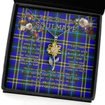 To My Beautiful Soulmate Sunflower Necklace In Your Eyes I Have Found My Home Clan Weir Tartan Jewelry For Girlfriend, Tartan Sunflower Pendant Necklace, Scottish Tartan Jewelry, valentine necklace, necklace girlfriend, necklace for wife, cute necklaces for girlfriend, jewelry for girlfriend, to my soulmate necklace, to my future wife necklace