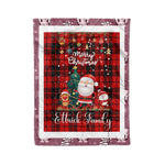 Personalized Gift Tartan Plaid Blanket Clan Ettrick With Funny Santa Snowman Reindeer Merry Christmas Fleece Blanket, Home Living Room, Plaid Blanket, Tartan Blanket, Scottish Blanket, Buffalo fleece blanket, Christmas Blanket
