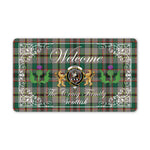 Doormat - Welcome Mat Scottish Clan Craig Ancient Tartan Door Mat, Plaid Doormat With Thistle and Two Lion Scottish
