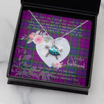 Sea Turtle Necklace Gift for My Beautiful Girlfriend Valentines Necklace Clan Wardlaw Tartan Blue Turtle Necklace