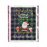 Personalized Gift Tartan Plaid Blanket Clan Davidson of Tulloch Dress With Funny Santa Snowman Reindeer Merry Christmas Fleece Blanket, Home Living Room, Plaid Blanket, Tartan Blanket, Scottish Blanket, Buffalo fleece blanket, Christmas Blanket