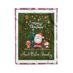 Personalized Gift Tartan Plaid Blanket Clan MacAlister Hunting With Funny Santa Snowman Reindeer Merry Christmas Fleece Blanket, Home Living Room, Plaid Blanket, Tartan Blanket, Scottish Blanket, Buffalo fleece blanket, Christmas Blanket