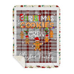 Personalized Gift Tartan Plaid Blanket Clan Clayton With Christmas Cookie Baking Crew Christmas Gift Sherpa Blanket, tartan sherpa blanket,buffalo plaid sherpa blanket,christmas sherpa blanket,Christmas Throw Blanket,green plaid sherpa blanket,green sherpa blanket