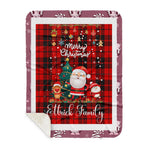 Personalized Gift Tartan Plaid Blanket Clan Ettrick With Funny Santa Snowman Reindeer Merry Christmas Gift Sherpa Blanket, blue plaid sherpa blanket,blue tartan sherpa blanket,Buchan,buffalo plaid sherpa blanket,christmas sherpa blanket,Christmas Throw Blanket