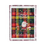 Personalized Gift Tartan Plaid Blanket Clan Masterton Bcn With Funny Santa Snowman Reindeer Merry Christmas Fleece Blanket, Home Living Room, Plaid Blanket, Tartan Blanket, Scottish Blanket, Buffalo fleece blanket, Christmas Blanket