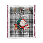 Personalized Gift Tartan Plaid Blanket Clan Glen Grey With Funny Santa Snowman Reindeer Merry Christmas Fleece Blanket, Christmas Blanket, Plaid Blanket, Tartan Blanket,Scottish Blanket