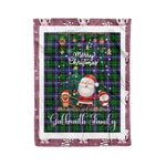 Personalized Gift Tartan Plaid Blanket Clan Galbraith Modern With Funny Santa Snowman Reindeer Merry Christmas Fleece Blanket, Christmas Blanket, Plaid Blanket, Tartan Blanket,Scottish Blanket