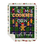 Personalized Gift Tartan Plaid Blanket Clan Forsyth With Christmas Cookie Baking Crew Christmas Gift Sherpa Blanket, tartan sherpa blanket,buffalo plaid sherpa blanket,christmas sherpa blanket,Christmas Throw Blanket,green plaid sherpa blanket,green sherpa blanket